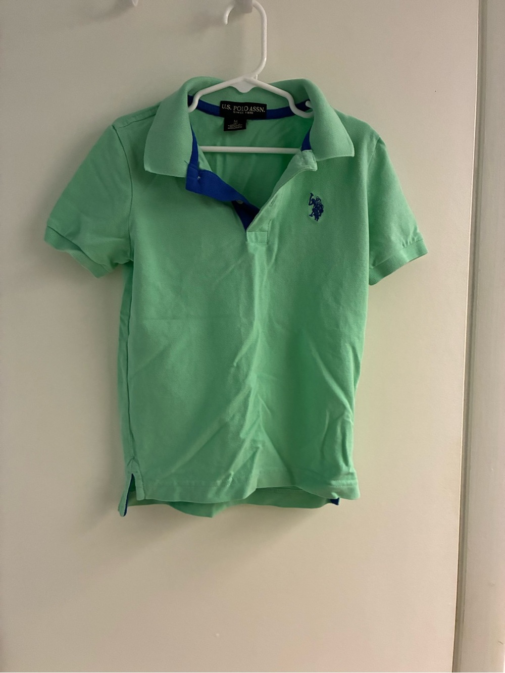 U.S. Polo Assn. Mint Green Polo with Blue Logo and Placket